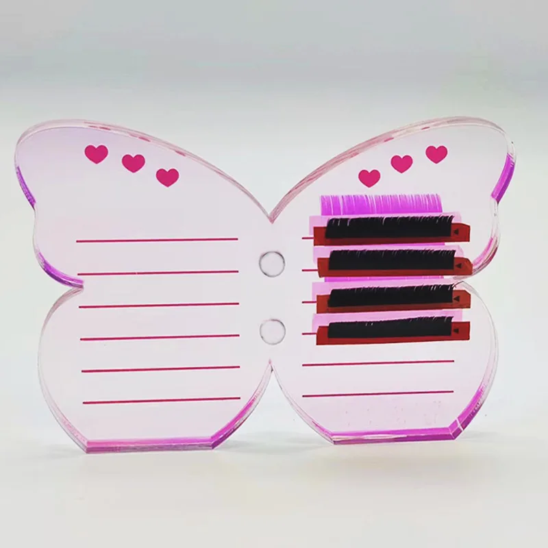 new rainbow butterfly heart shape eyelash extension lash plate acrylic lash pallet lash tile with magnet