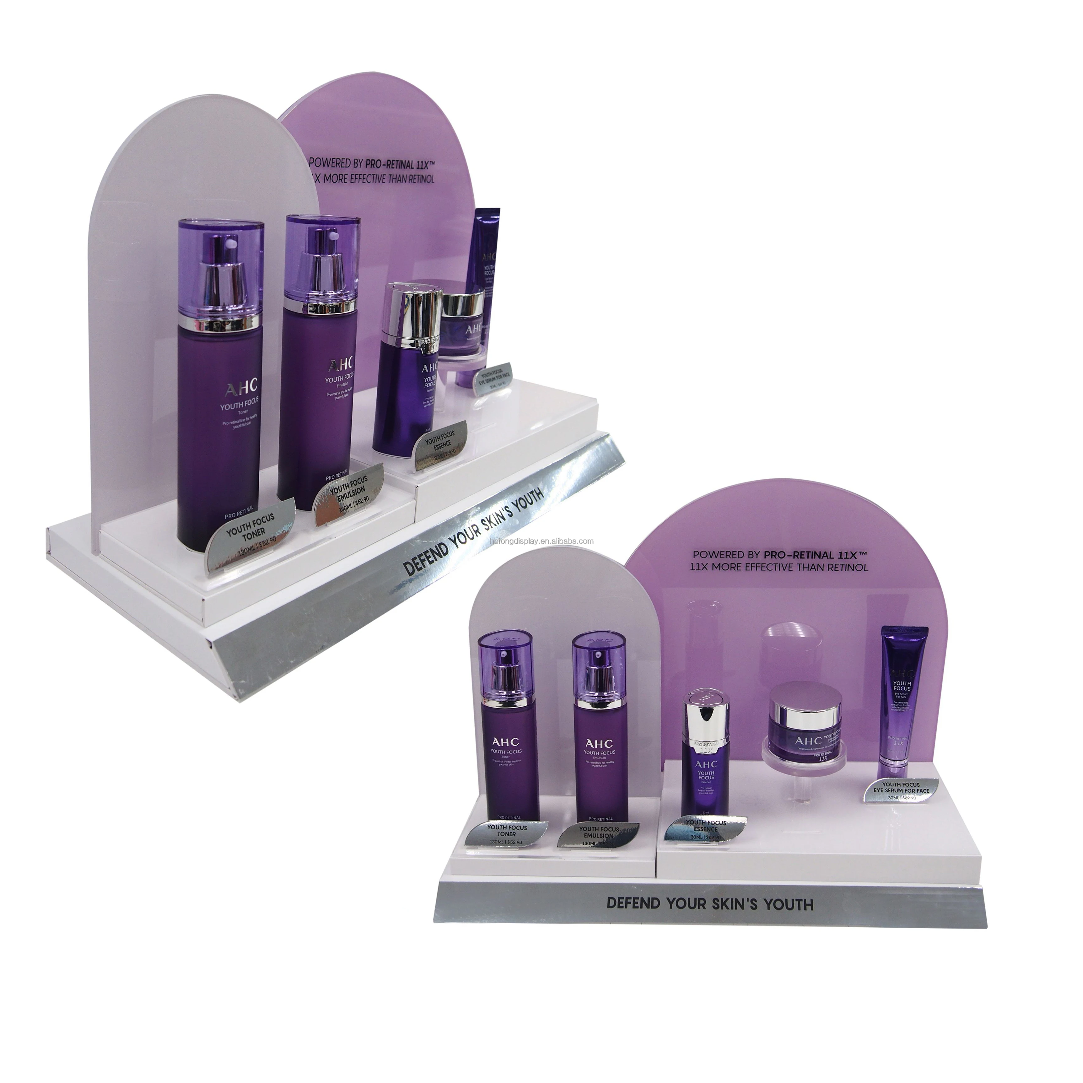 HoFong Factory Custom  Counter Display Stand Acrylic Desktop Display Rack for Supermarket Make Up Retail Store
