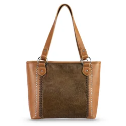 Custom Real Horse Hair Leather Ladies Tote Bags Luxury Women Purse