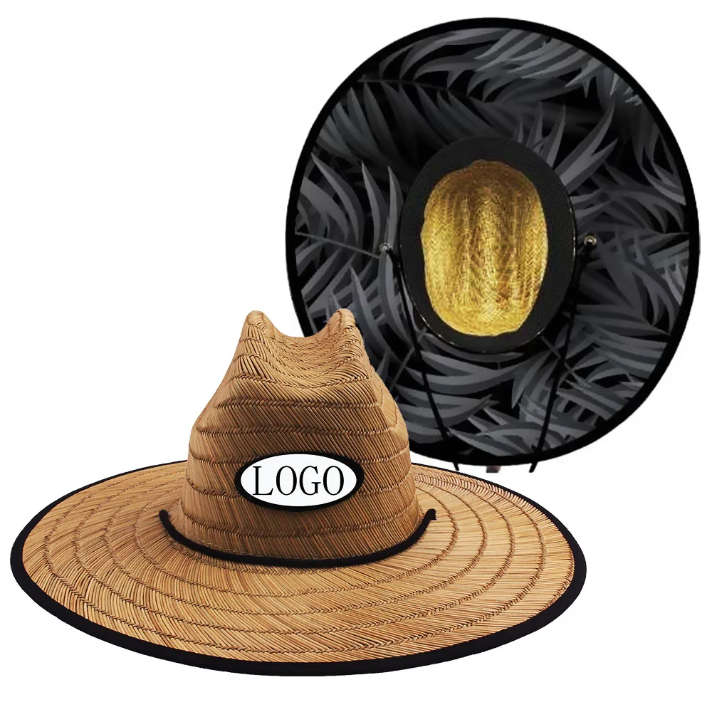Unisex Cheap Sombrero Big Surf Lifeguard Men Women Logo Beach Supplier Custom Handwork Panama Wholesale Straw Hat Summer