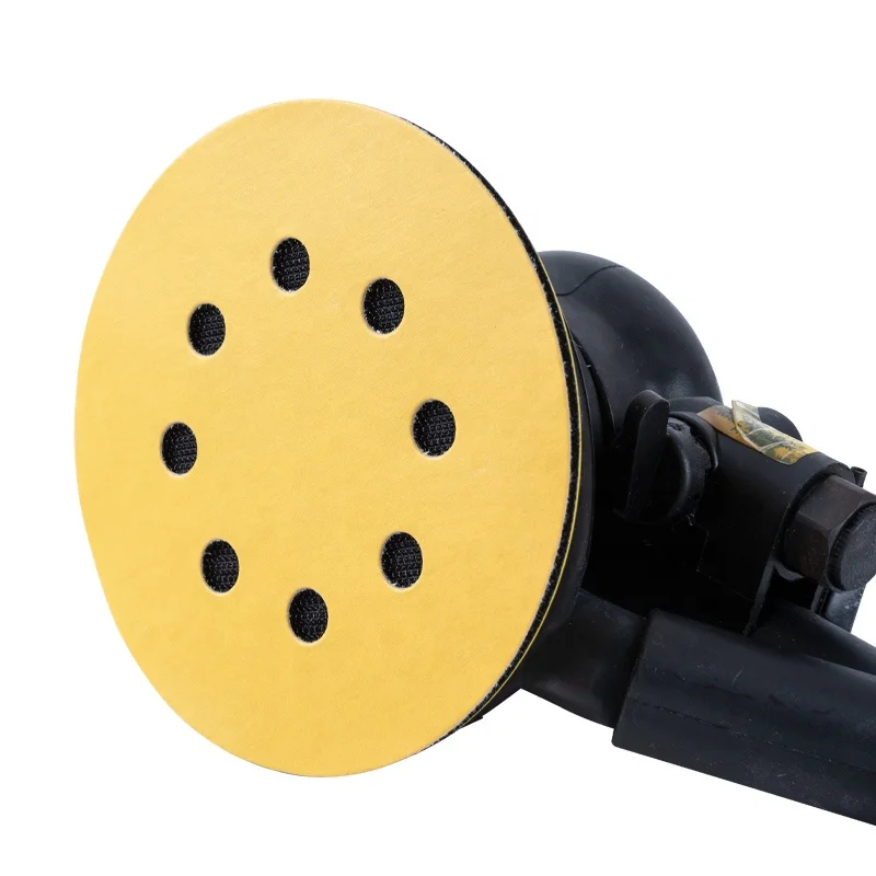 P60 - P800 6 inch 7holes factory  hook and loop gold sand paper disc  DH85