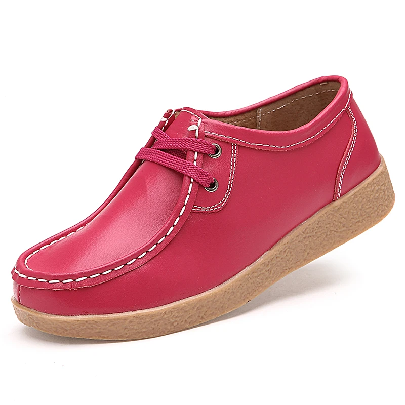 Wholesale Fashion Cheap Beautiful Ladies leather Shoes Women Flat Casual Shoes