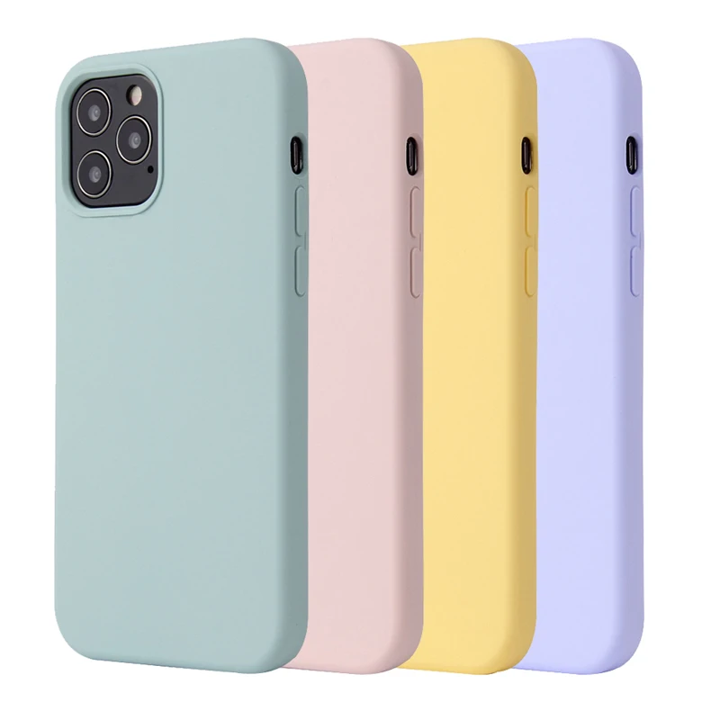 For iPhone 12 Silicone Case With Original Quality Liquid Silicone + PC + Microfiber inside Cellphone Case For iPhone 12 PRO
