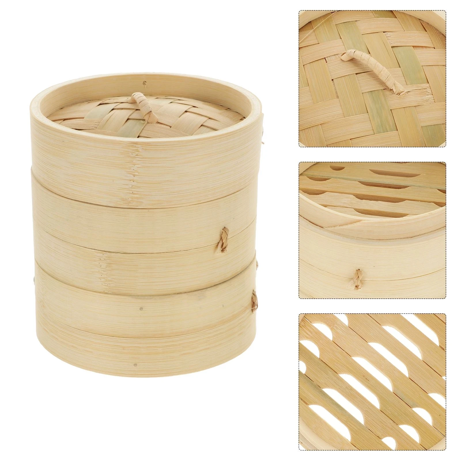 1 Set Handmade Bamboo Steamer Cooking Tool For Kitchen Food With