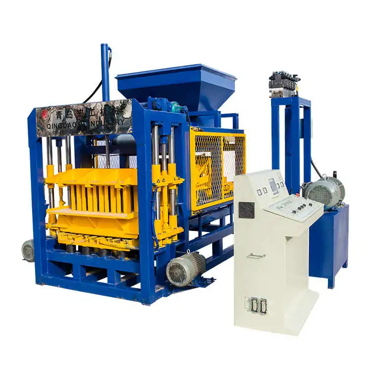 QT4-16 interlocking brick making machine hollow block pressing plant how to use