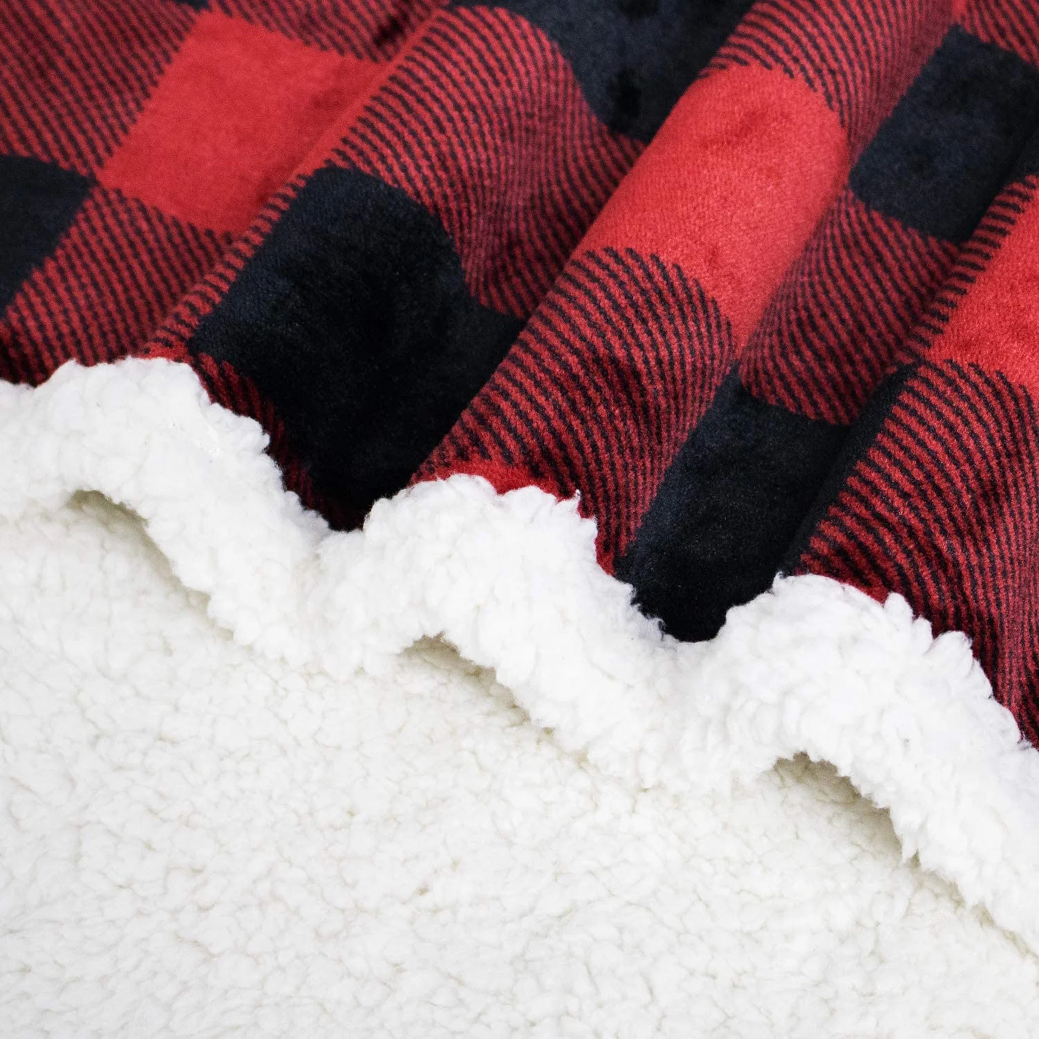 new classical buffalo plaid factory wholesale fluffy plush throw sherpa blanket double layers thicker for home hotel sofa couch