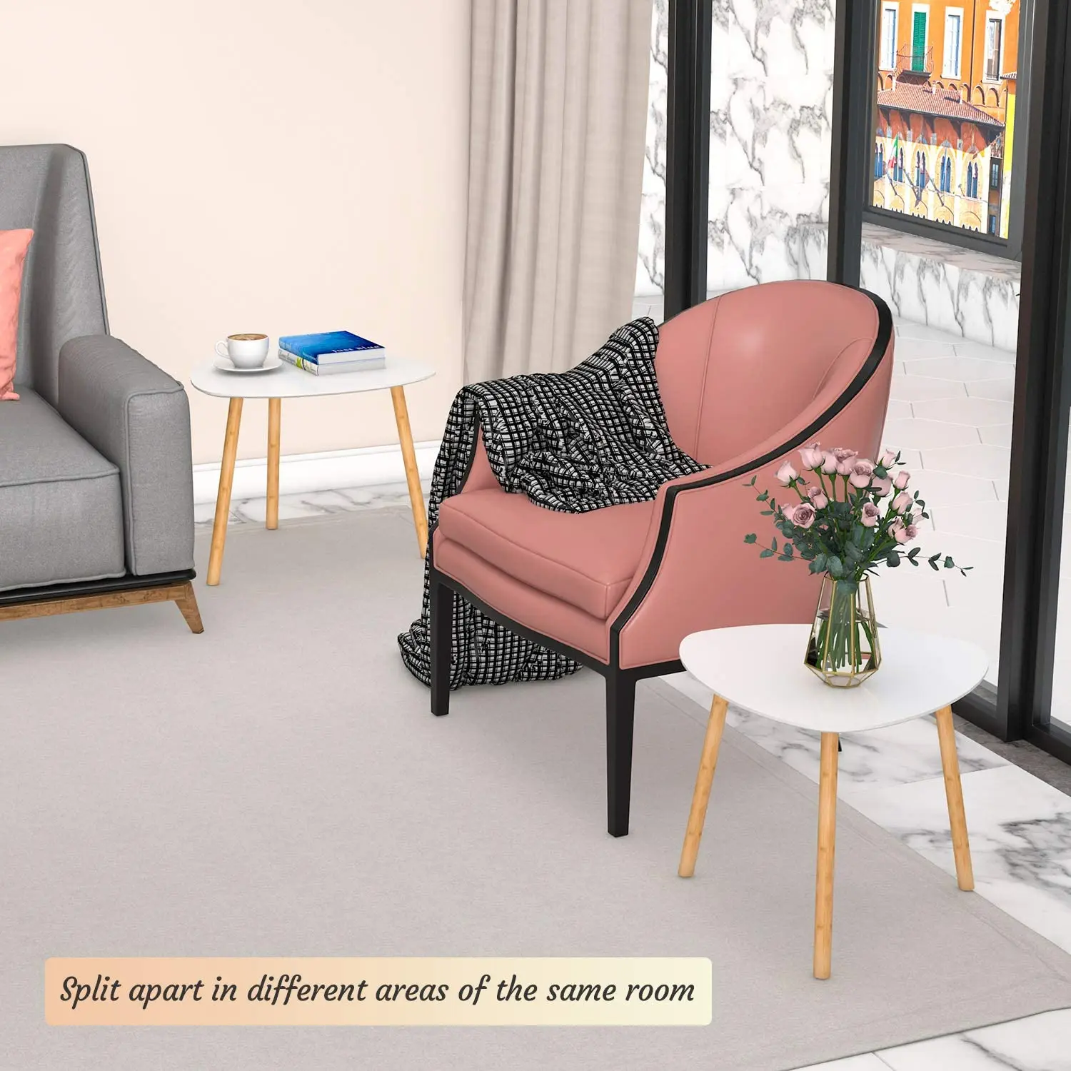 Custom Fashion Quality Oval European Style Double Customize Modern Natural Coffee Table