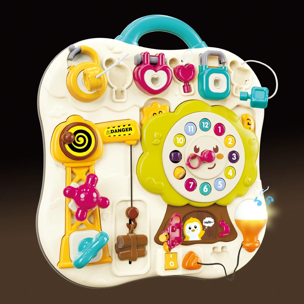 New Design Kids Sensory Acvitity Travel Toy Montessori Baby Busy Board with Led Light
