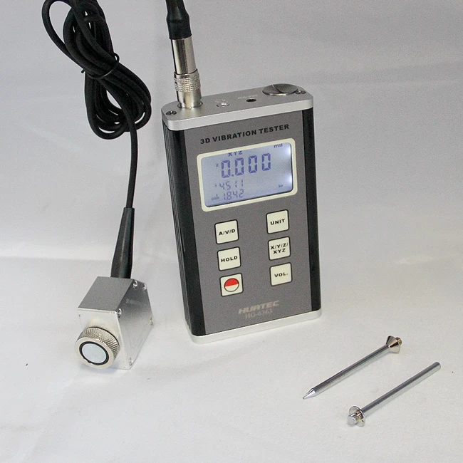 3D XYZ Digital Portable Vibration Meter HG-6363 3 Axis Piezoelectric accelerometer