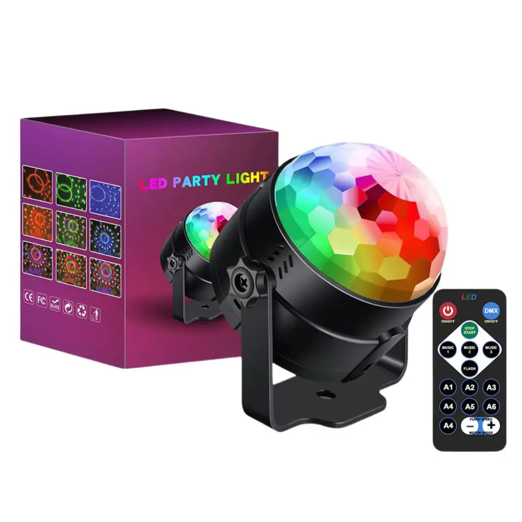 Stage Dancing USB Disco Ball Strobe Light Portable Sound Activated Party Lights Christmas Halloween Party for Car Room Birthday
