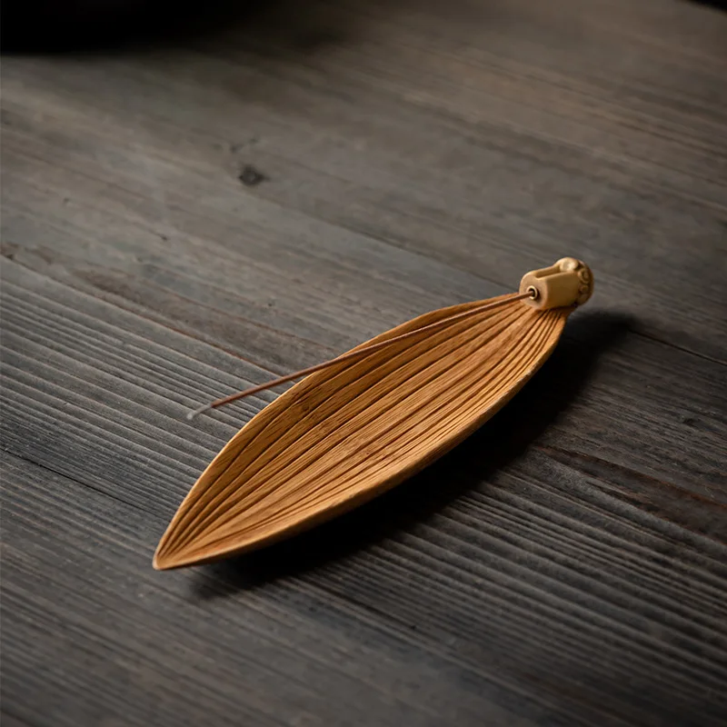 Incense Stick Holder Burner Censer Chinese Style Antique Bamboo Lotus Incense Burner Table Lying Incense Table Decoration