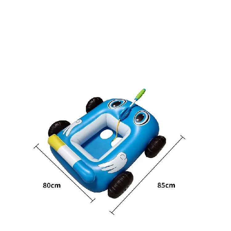 Summer Outdoor Cartoon Car Inflatable PVC Boat Children Baby Swimming Pool Swimming Ring Floats With Water Gun For Toddlers