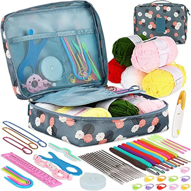 Crochet Hook Kit With Storage Bag Weaving Knitting Needles Set DIY Arts Craft Sewing Tools Accessories Crochet