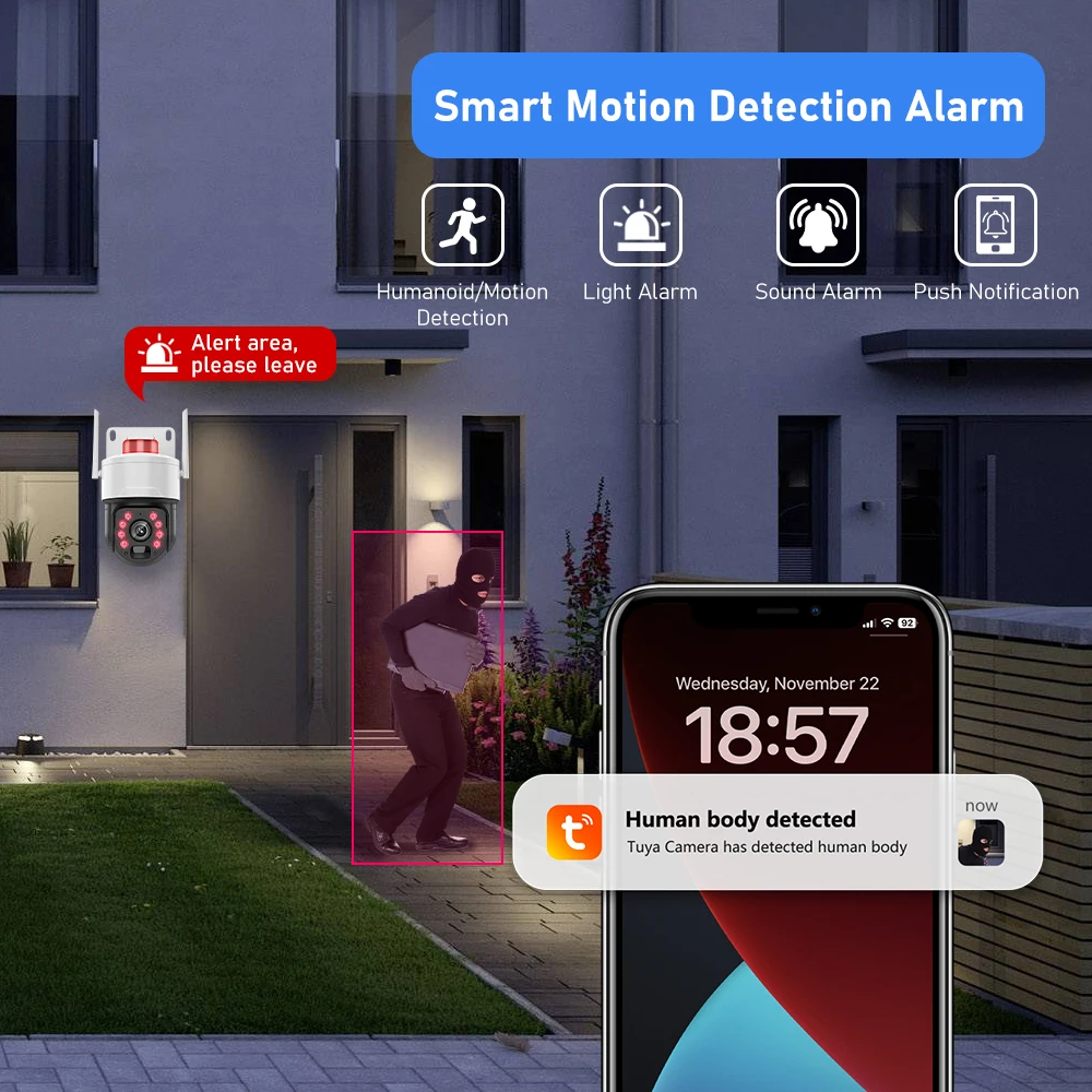 5Mp Full Hd Network Camera 15000Mah 1P66 Waterproof Surveillance Camera Wifi Ir Night Vision Tuya App Remote Control