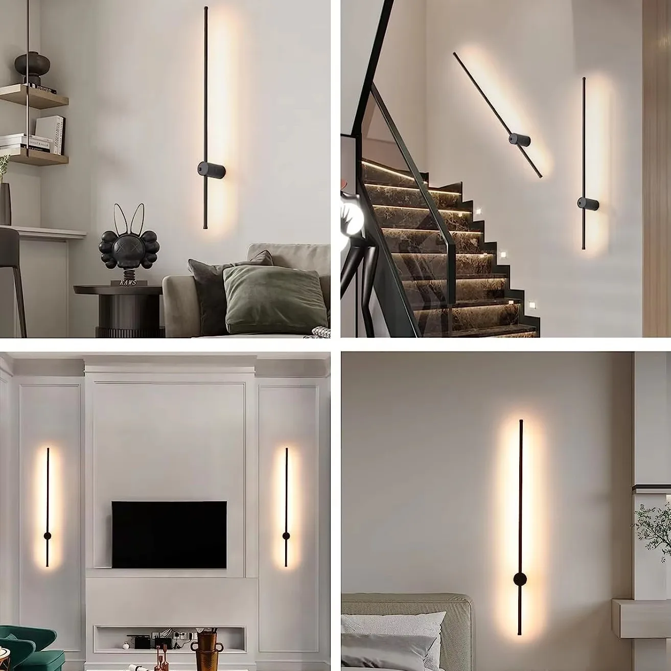 Led Creative Minimalist Light Wall Lamps Mounted Sconce Fixture Decoration Long Strip Living Room Indoor Modern