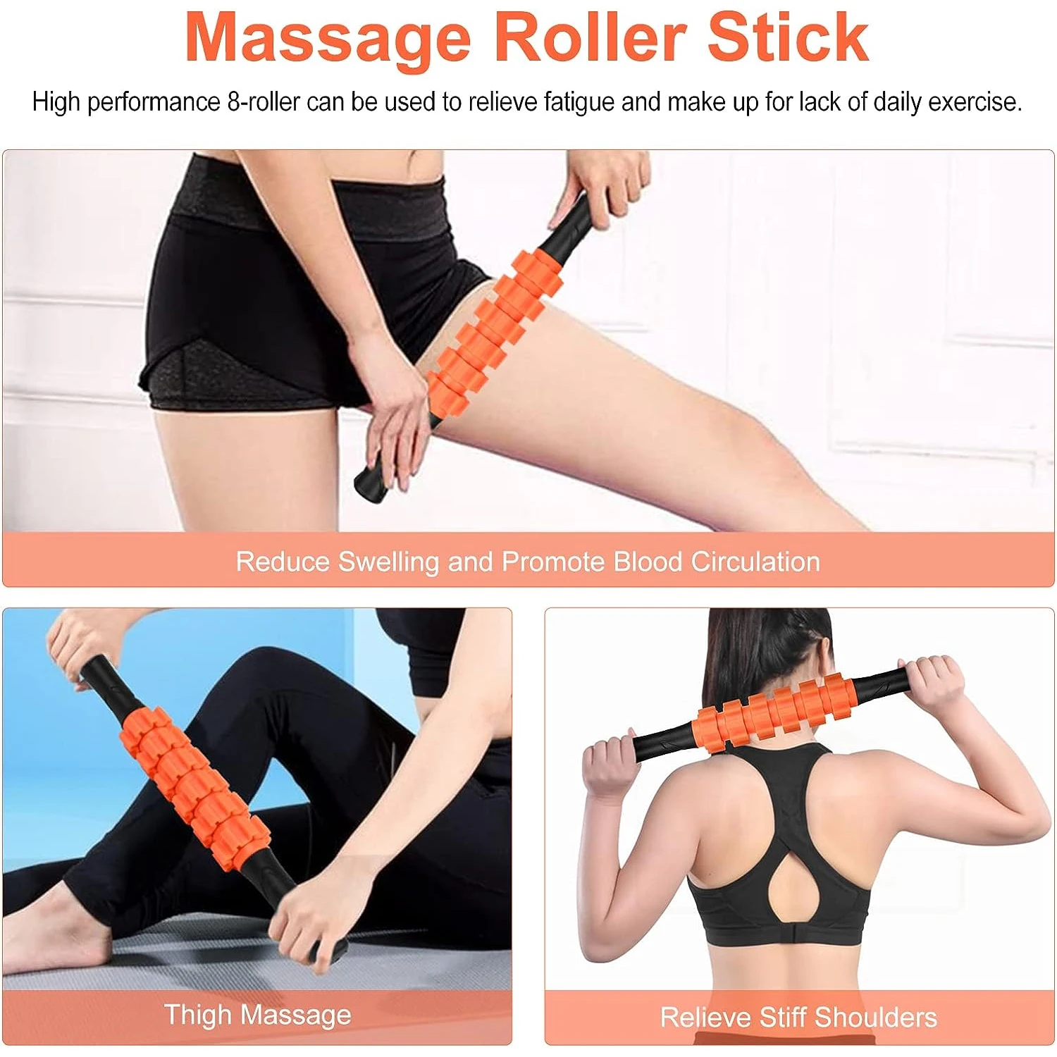 5 In 1 Custom Design Foam Roller Muscle Rollers Stick Resistance Band Yoga Sets Yoga Foam Roller Set
