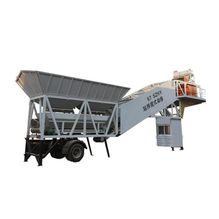 Machine  mobile  Dry Ready Trailer Mixer Ready Mix Mini Small  portable concrete batch plant Price Cost For Sale