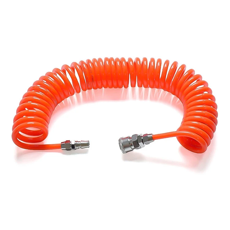 6/9/12/15M Pneumatic PU Air Pump Pressure Tube Flexible Coil Air Hose Spring 12*8mm Trachea with Quick Connector 6M 9M 12M 15M
