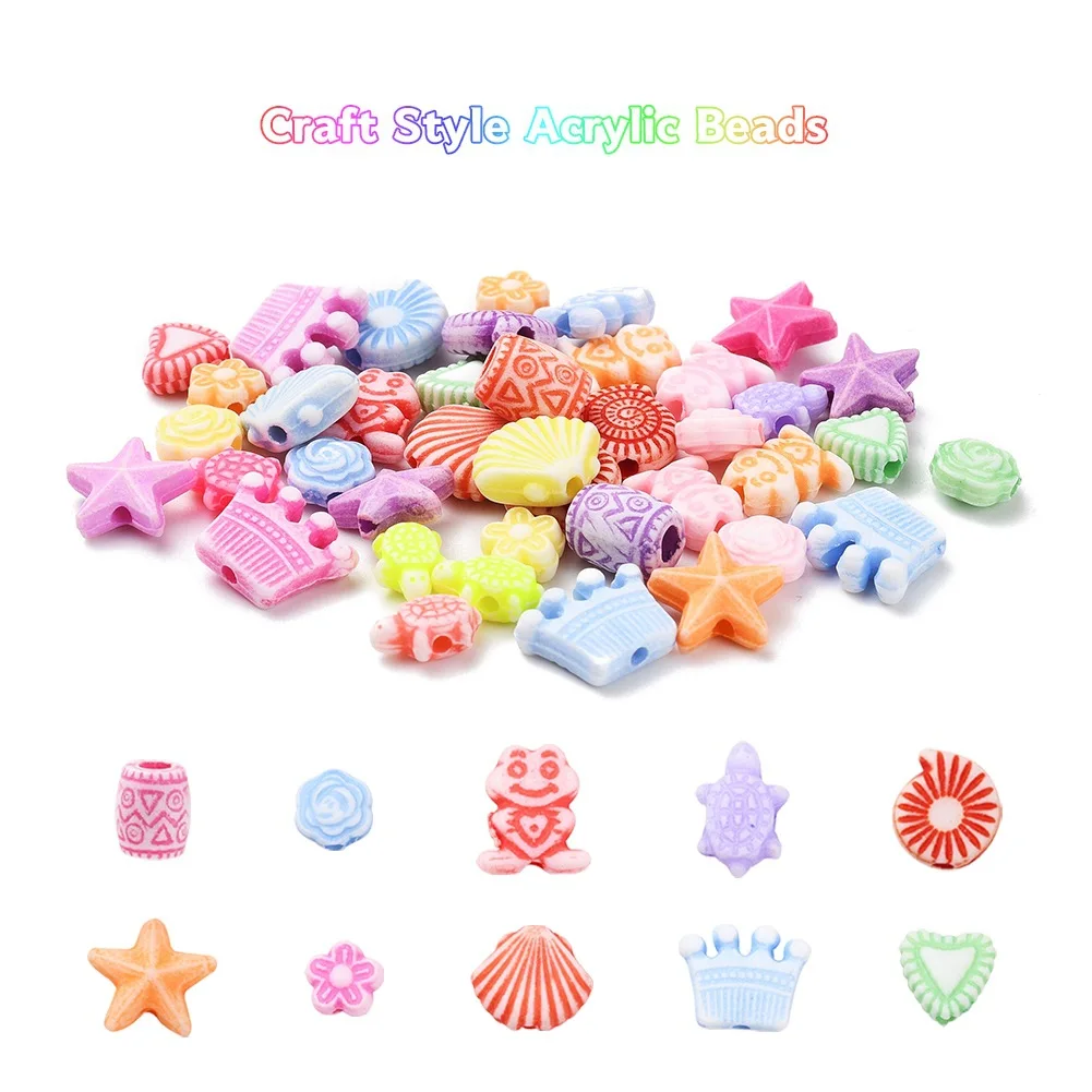 Rawmand 320 Pcs DIY Beads Set Kids DIY Acrylic Bead Jewelry Making Kit Beads for Girls Art and Craft Bracelets Necklace