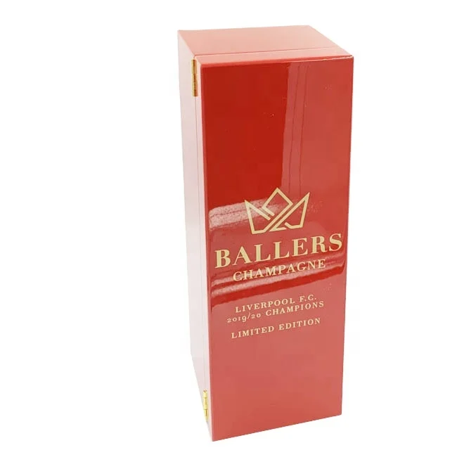 piano red lacquer finish luxury wooden champagne box 750ml