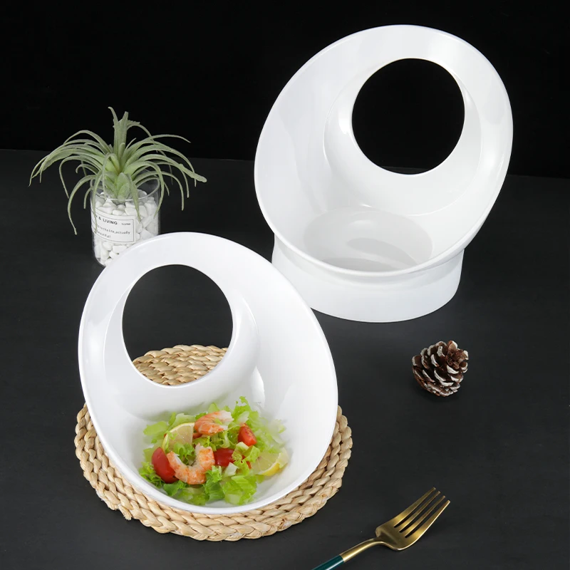 Белые тонкие современные меламиновые тарелки многоразовые пластиковые небьющиеся столовые приборы для ресторанов