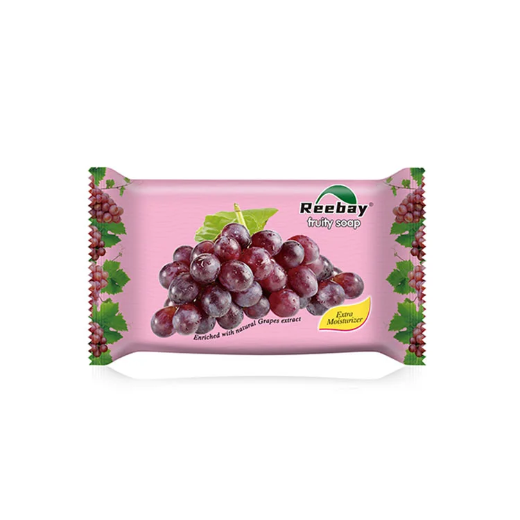 2023 hot sale 80g Reebay Best Colorful toilet bar soap strawberry peach apple orange lemon fruit soap from soap factory