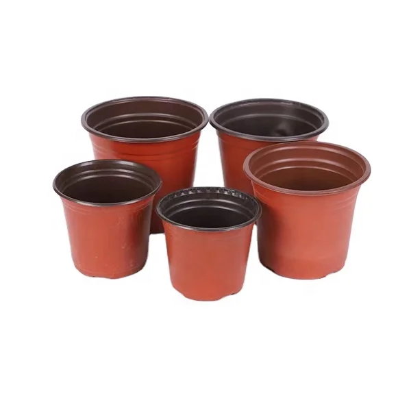 Lixin Sell Well 2 3 4 10 14 Cm Gallon Black Red Cactus Planter Two-colors Recycled Seedling Plastic Nursery Pots