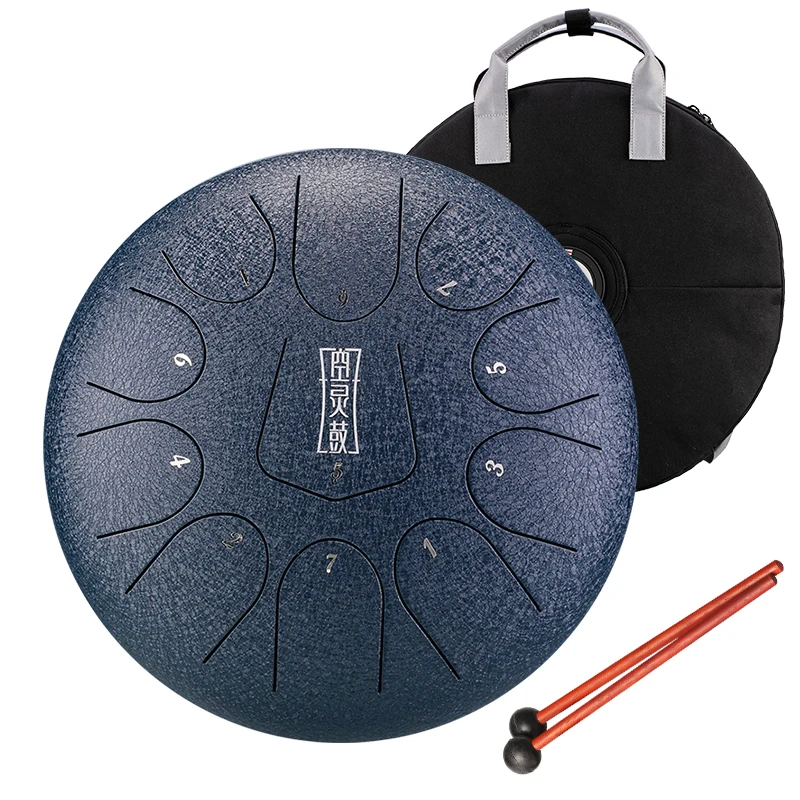 Hluru Wholesale Steel Tongue Drum Kit Percussion Instrument C/D-Key Handpan Drum  for Meditation Musical Education