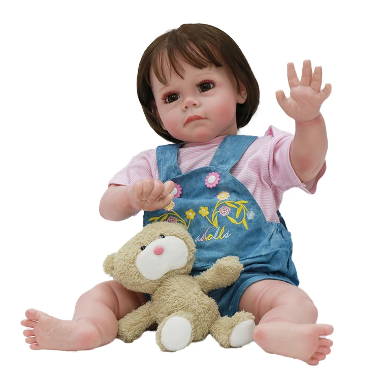 60cm handmade high quality painting reborn doll silicon short hair american doll with much detail