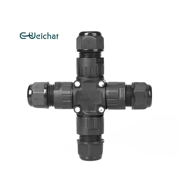E-Weichat 2 3 pin Power Coupling Nylon Wiring Waterproof X Shape Large Led Strips Current Connector