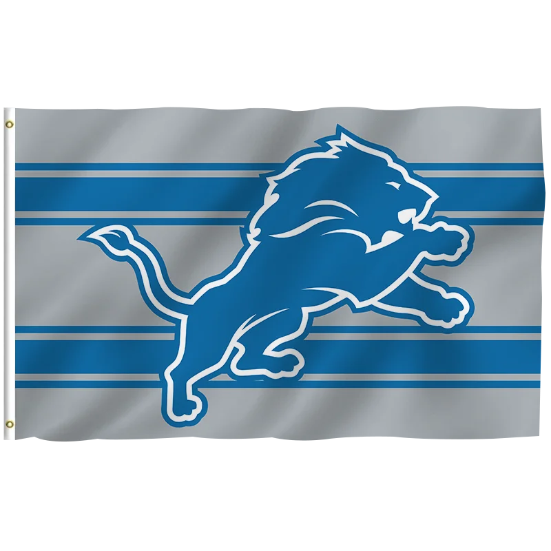 In Stock All Football Team Flag 3x5ft High Quality Custom Design Detroit Lions Banner 100% Polyester Sports Nfl Flag