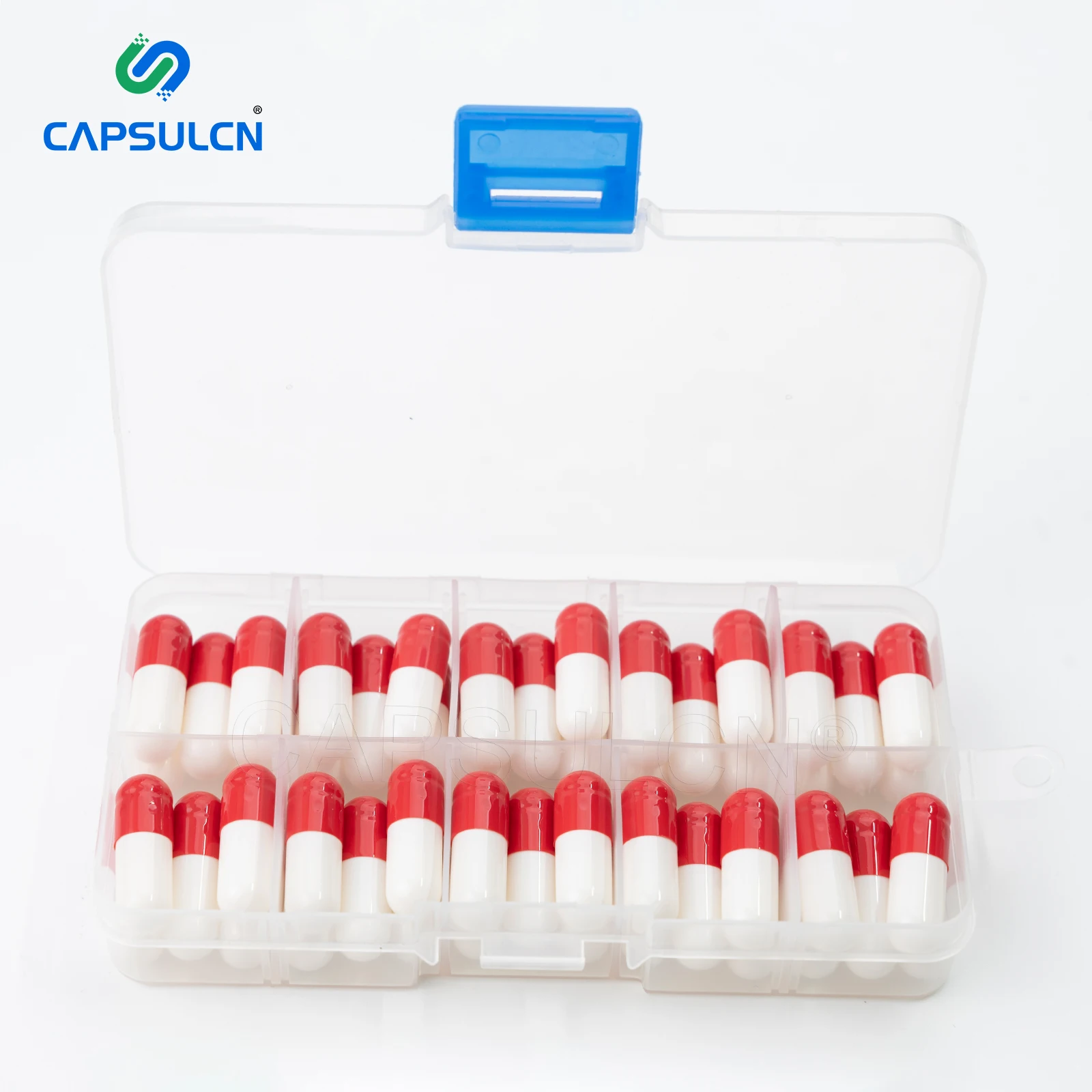 Kosher Certified Health High Reliability Orange Color Empty Gelatin Capsules Red And White Hard Capsules Have Separated Capsule