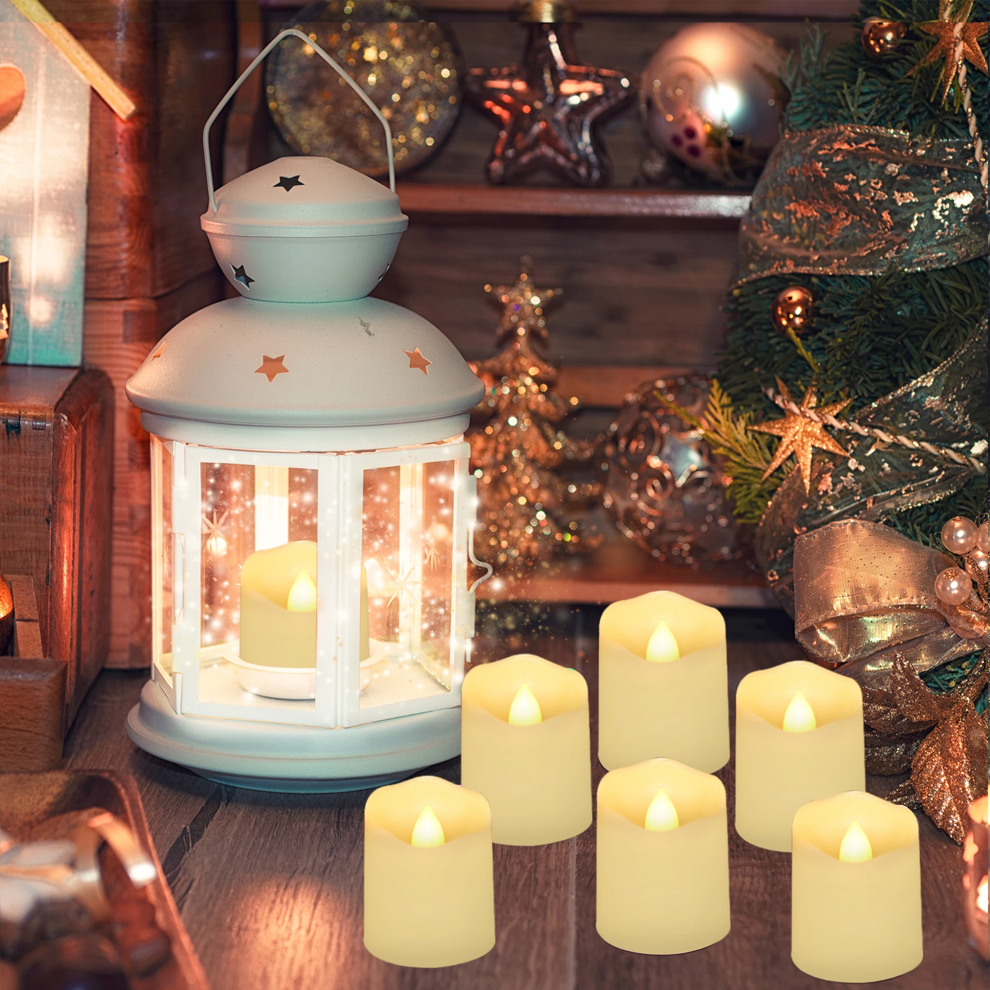 USB Rechargeable Tea Lights Flameless Votive Candles for Prayer and Meditation