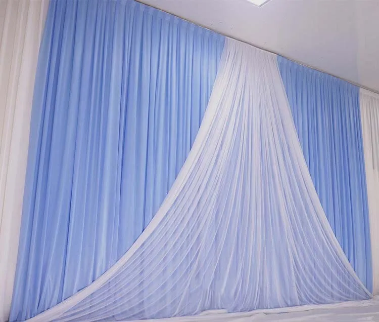 Wedding Backdrop Double Layered Stage Drapes Wall Decoration Wedding Props Backdrop Curtain