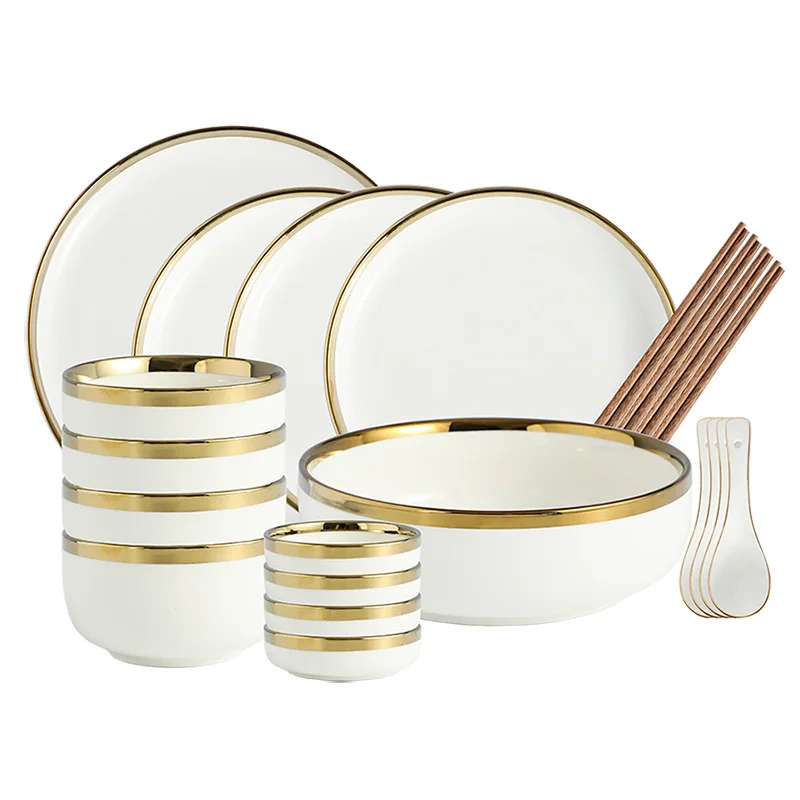 Porcelain Dinnerware set plate bowl spoon dish soup plate for table 2 table 4 table 6 customized