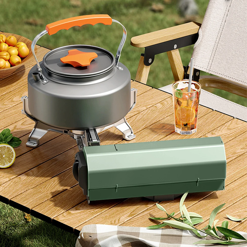 Mini folding gas stove outdoor camping picnic gas stove portable fire boiler tea stove white