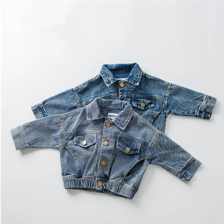 children unisex all-match 5 year kids jeans toddler denim jacket for baby boy
