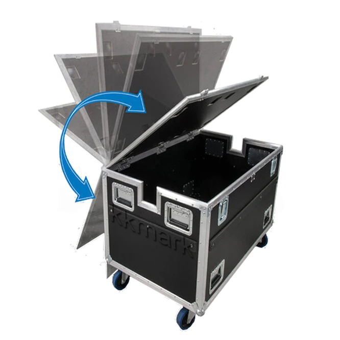 KKMark Flip Over Heavy Duty Utility Trunk Cable Storage ATA Flight Road Case