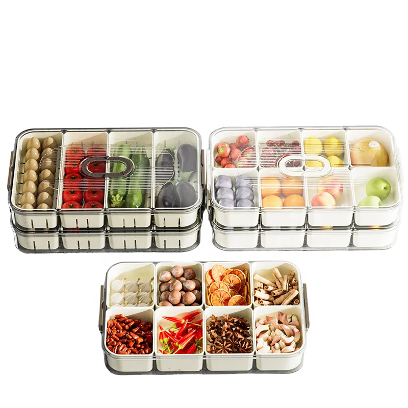 Portable Kitchen Classic-Style Seasoning Container Box Divided Storage Separate Freshness Preservation Food Storage Preservation
