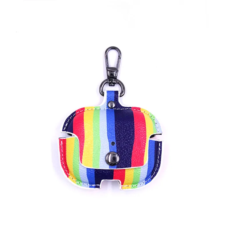 The Rainbow Series cover leather for airpods  pro professional earphones fully protected into the keychain