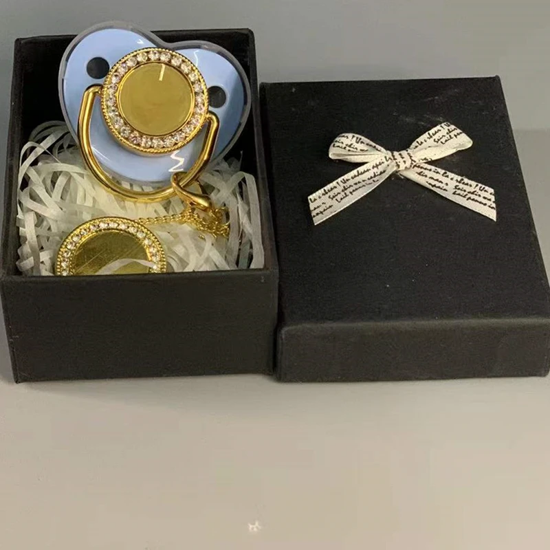 Dollbling Cartoon Rabbit Carrot OEM Photo Baby Pacifier Clip Chain Chupeta Strass