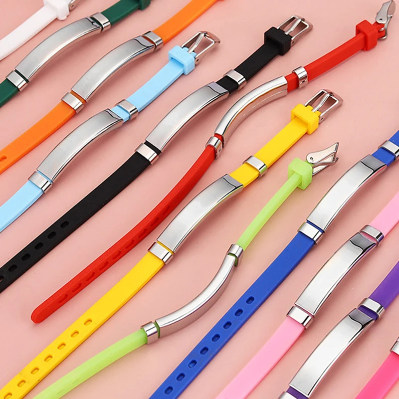 Fashion Multi Colors Exercise, Energy Bracelets Silicone Stainless Steel Magnetic Bracelet Wholesale Energy Adjustable Bracelet/