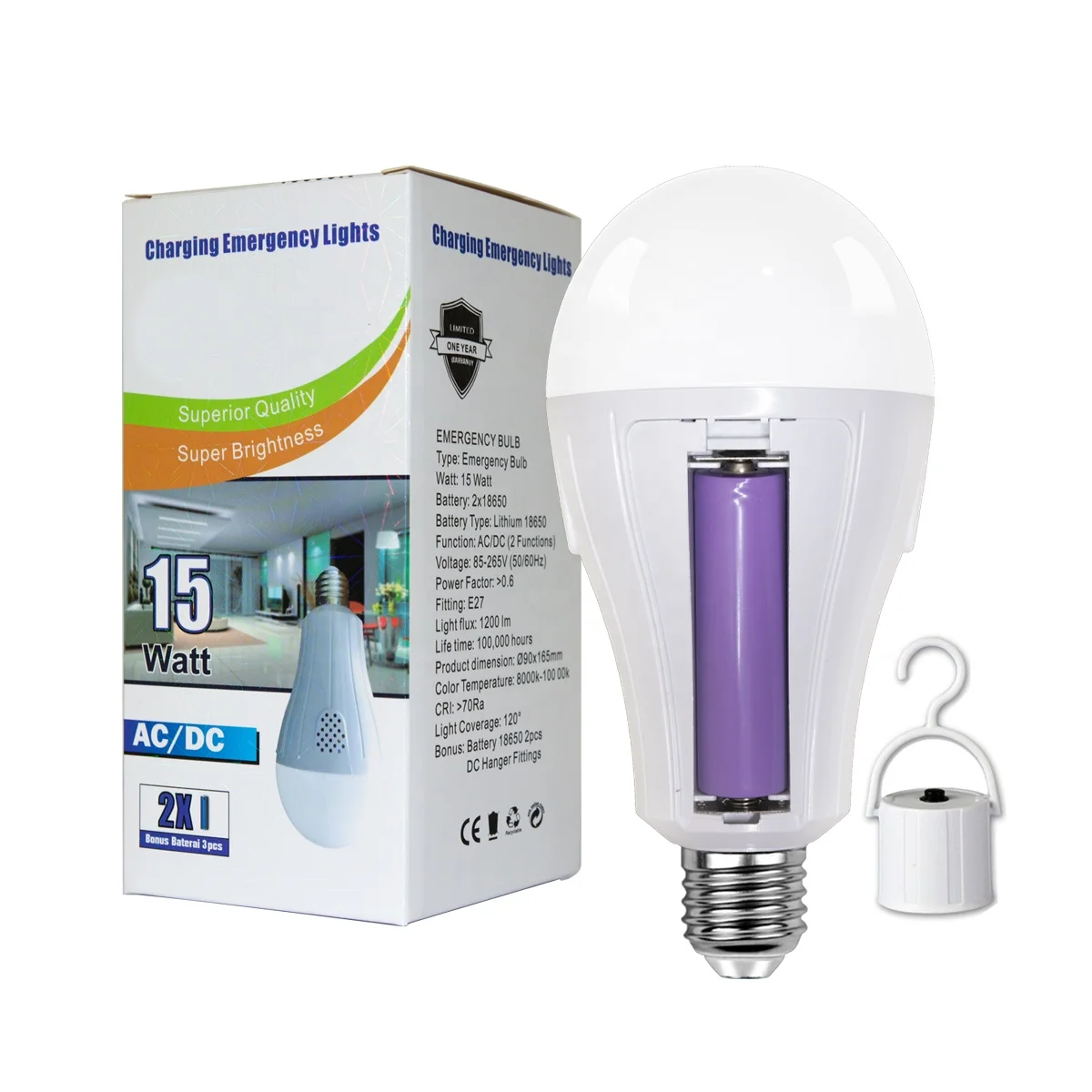 Factory Direct Sale Super Bright Portable 15W 18W  Led Emergency Bulb Rechargeable For Power Failure