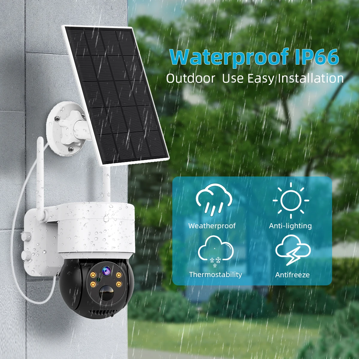 Wifi Ip Camera Solar Panel Powered Outdoor Sim Card 2mp 1080p Night Vision Surveillance Cctv Pir Solar Ptz Speed Dome Camera 4g