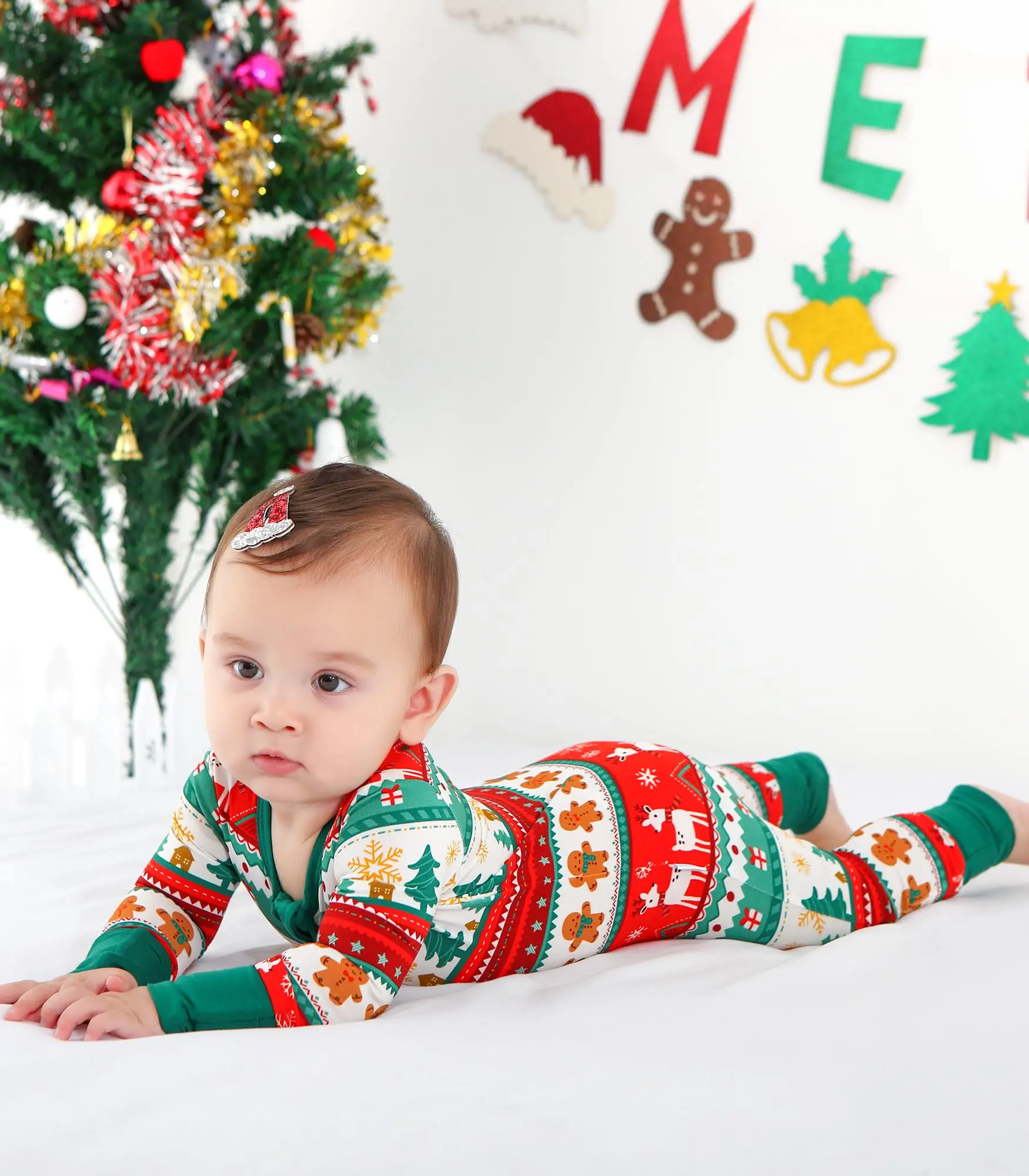 Plaid Baby Clothes Wholesale 2-Way Zipper Jumpsuits Long Sleeve One Piece Rompers for Infant Bamboo Matching Christmas Pajamas