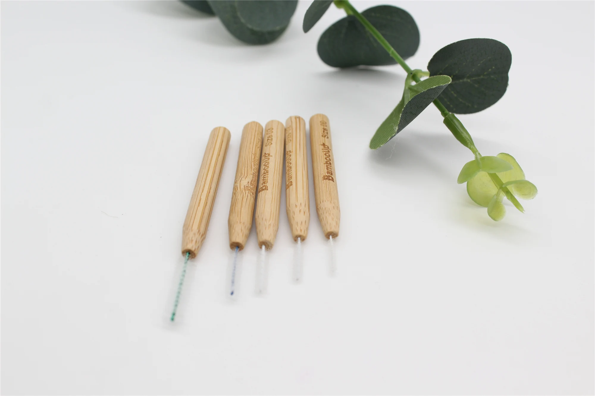 Hot Selling Custom Biodegradable Interdental Brushes Stainless Steel Wire with Bamboo Handle Teeth Cleaner