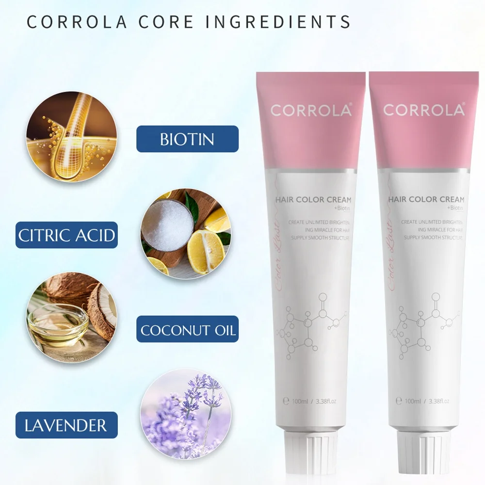 CORROLA Private Label Hot Sale Organic Salon Low Ammonia Permanent Hair Color