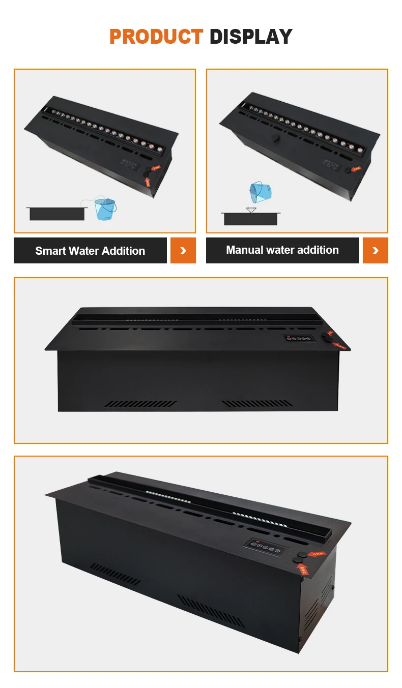 HY Modern 3d Electric Led Fire Flame Steam  Fireplace Heater Water vapor Fireplace