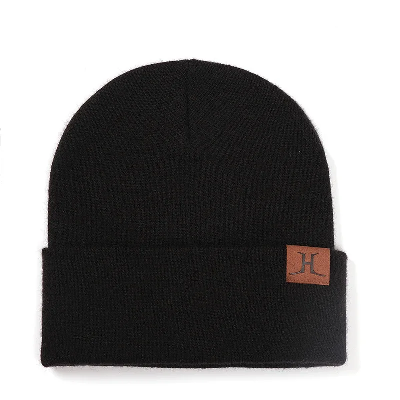Custom Beanies  Oem Acrylic Wholesale Knitted Winter Beanie Hats Mens Custom Beanie