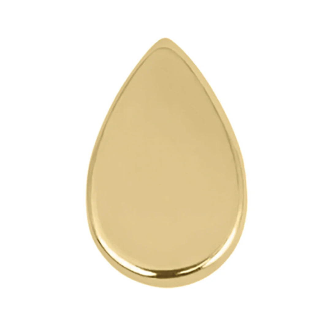 Календо оптовая продажа простая груша 14K сплошное золото безнитевые пирсинги Лидер продаж серьги-гвоздики золотые украшения для тела пирсинг